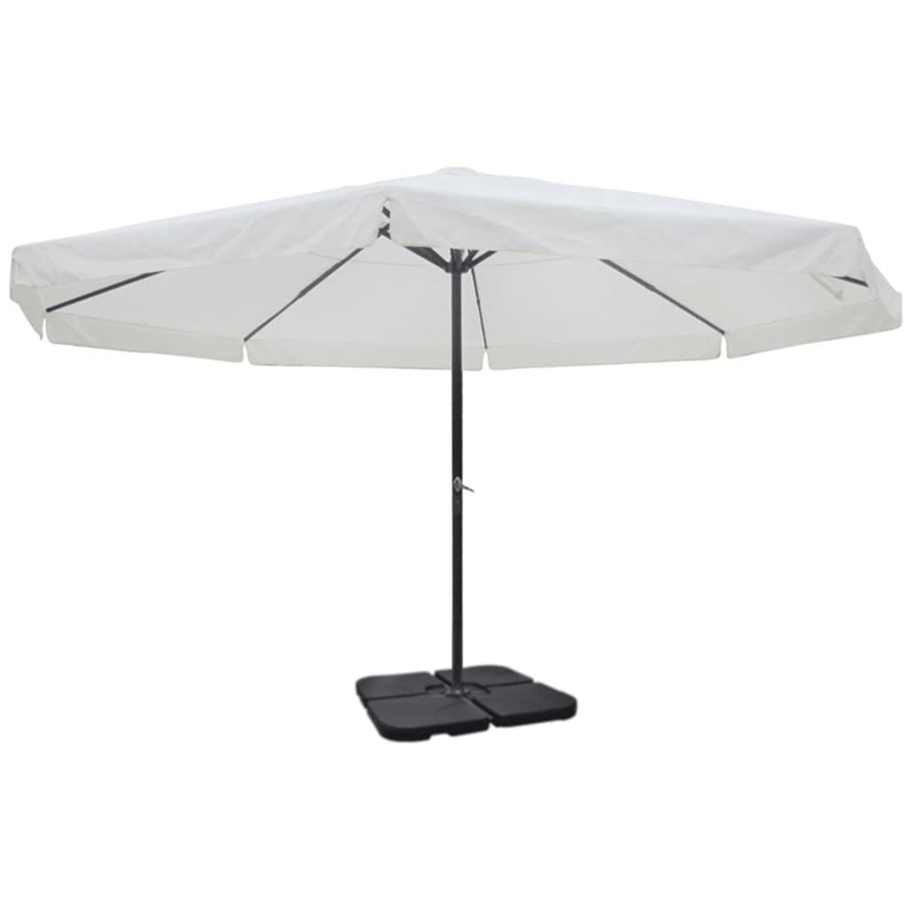 vidaXL Aluminium Garden Parasol with Portable Base White