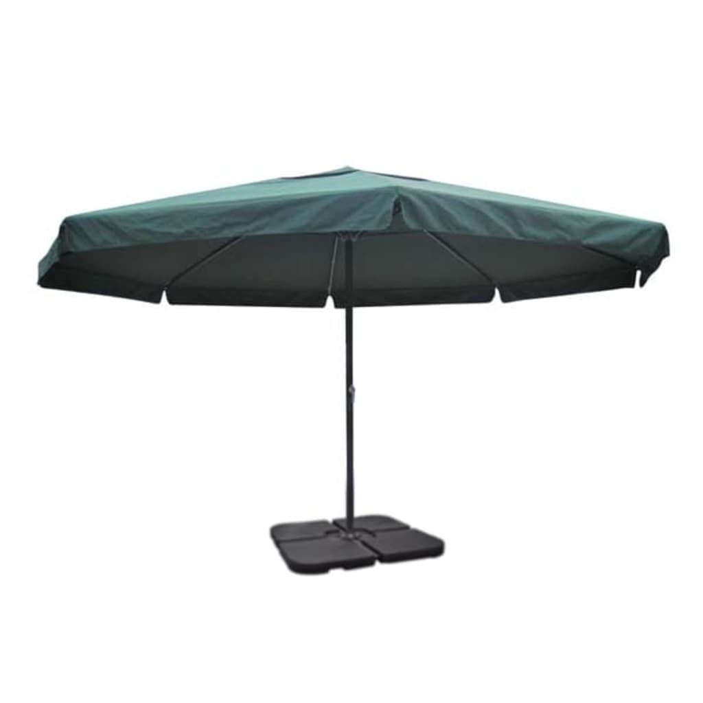 Umbrelă din aluminiu cu bază portabilă, verde