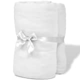 2 pcs White Fitted Sheet for Mattress 90x190-100x200cm Cotton Jersey