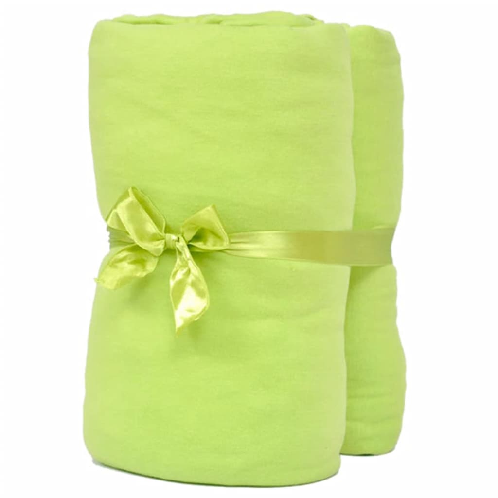 Jablkovo-zelené prestieradlo na matrac, 2 ks, 120x200-130x200 cm, bavlna "Jersey"