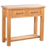 vidaXL Console Table with 2 Drawers 83x30x73 cm Oak
