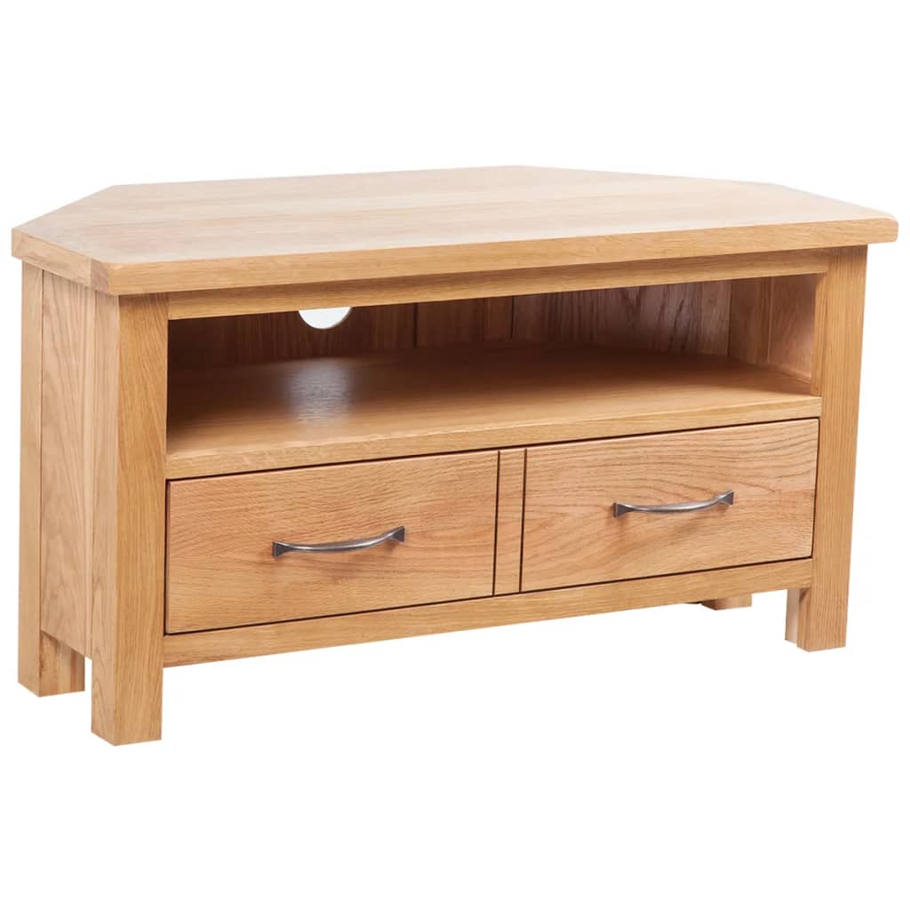 Image of vidaXL TV Cabinet with Drawer 88 x 42 x 46 cm Solid Oak Wood