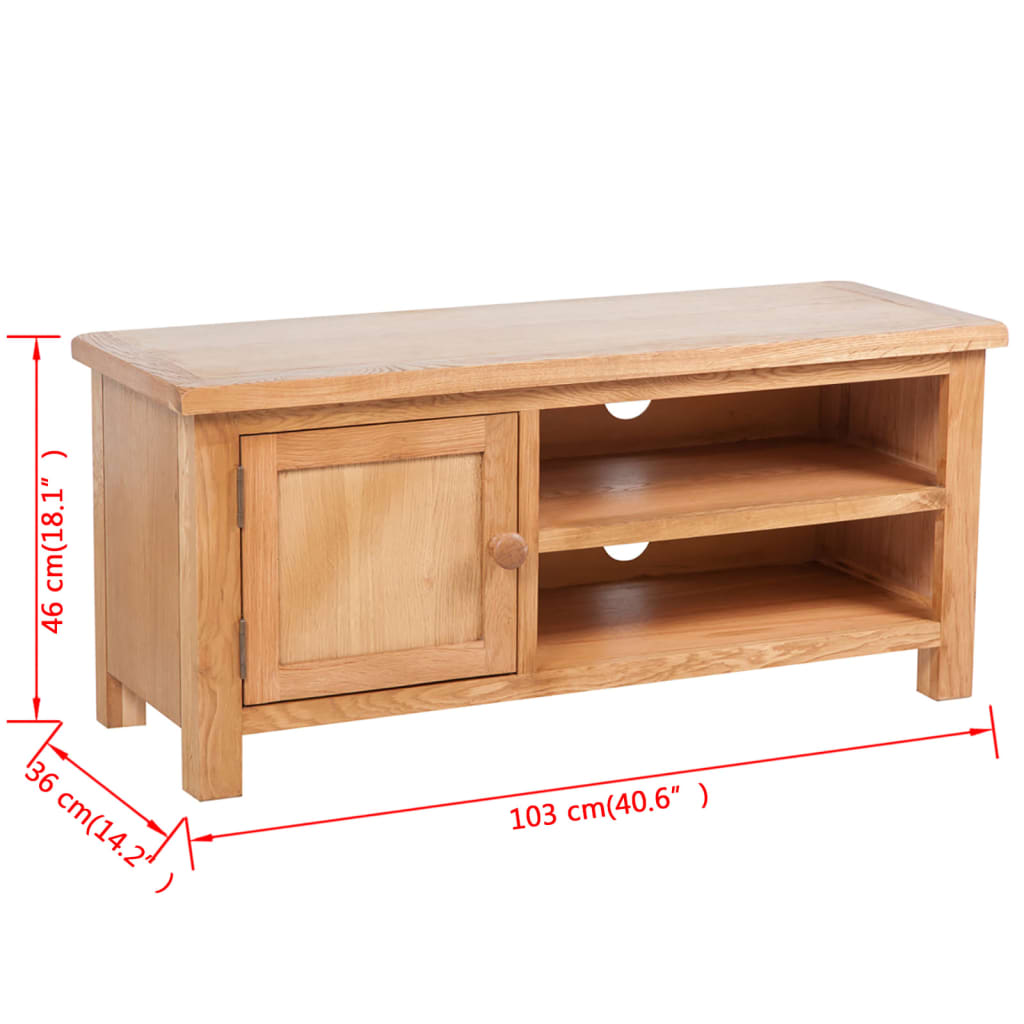 vidaXL TV Cabinet Solid Oak Wood 40.6"x14.2"x18.1"