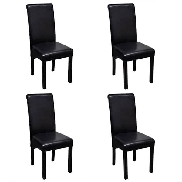 vidaXL s&ouml;&ouml;gitoolid 4 tk, must, kunstnahk