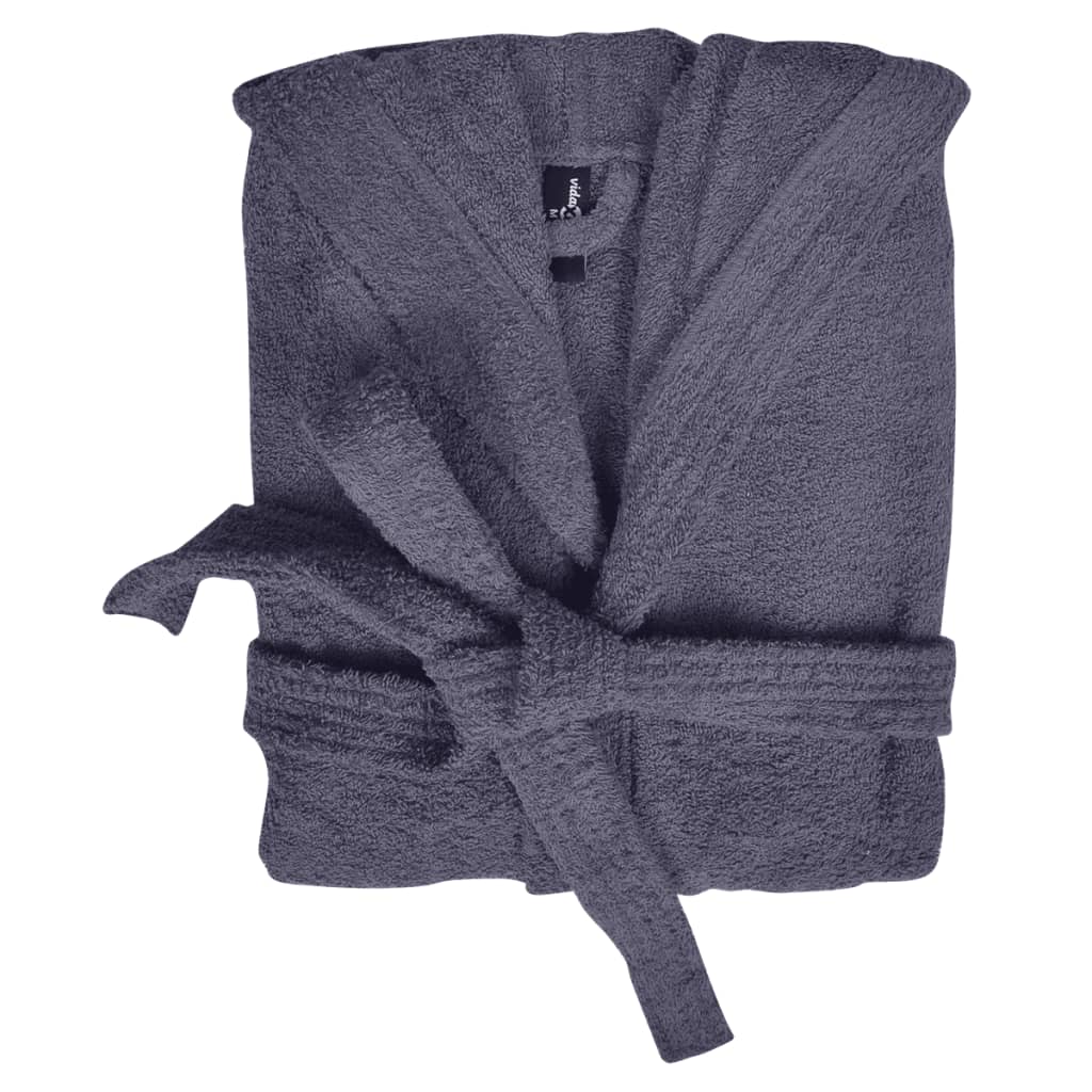 vidaXL 500 g/m² Unisex Terry Bathrobe 100% Cotton Anthracite M