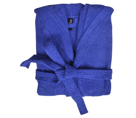 vidaXL 500 g/m² Unisex Terry Bathrobe 100% Cotton Blue S