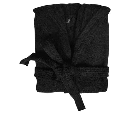 vidaXL 500 g/m² Unisex Terry Bathrobe 100% Cotton Black M