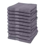 vidaXL Serviette pour invités 10 pcs Coton 500 gsm 30x50 cm Anthracite
