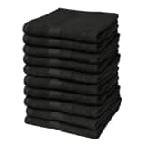 vidaXL Asciugamani in Cotone 100% Set 10 pz 500 gsm 30x50cm Neri
