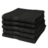 vidaXL Petite serviette 5 pcs Coton 500 gsm 50x100 cm Noir
