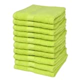 vidaXL Rankšluosčių rinkinys, 10vnt., medvil., 500g/m, 30x50cm, žali