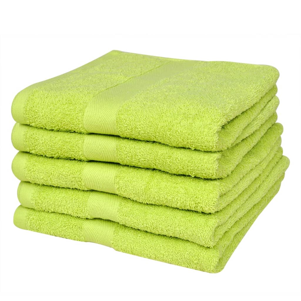 

vidaXL Douchehanddoekenset 500 gsm 70x140 cm katoen appelgroen 5-delig