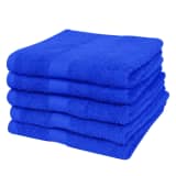 vidaXL Rankšluosčių rink., 5vnt., medv., 500g/m, 50x100cm, karal. mėl.