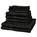 Set 12 pz Asciugamani cotone 100% 500 gsm neri