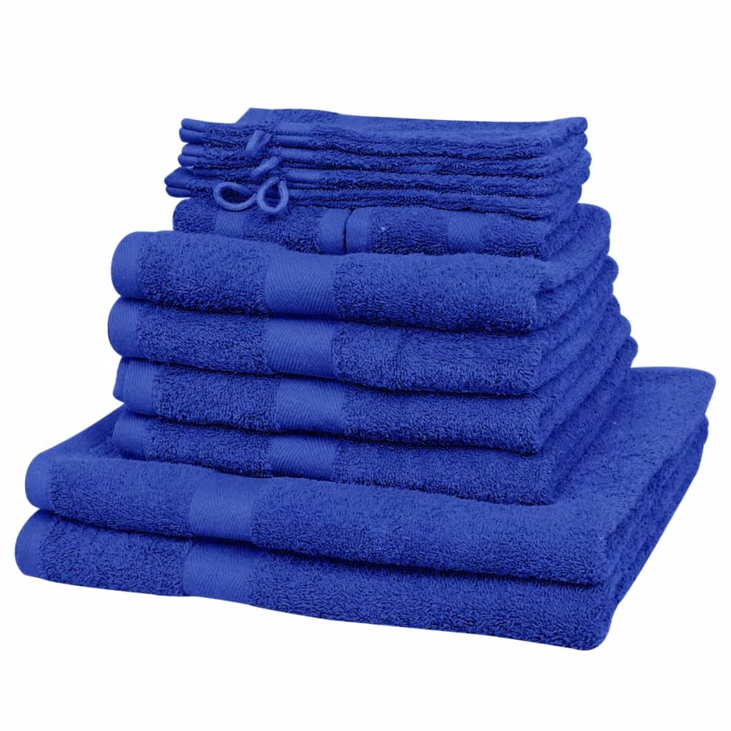 vidaXL 12 Piece Home Towel Set Cotton 500 gsm Royal Blue