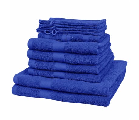 vidaXL 12 Piece Home Towel Set Cotton 500 gsm Royal Blue