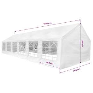 Stanový materiál bez rámu Bílý 12 x 6 m PE - obrázek 11