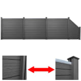 Gray WPC Fence Set 3 Square + 1 Slanted 267.3"