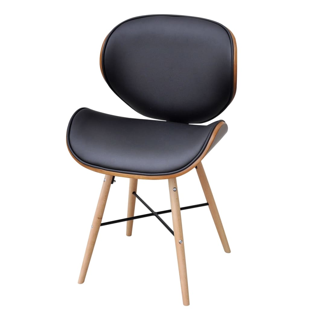 

vidaXL Eetkamerstoelen 2 st gebogen hout en kunstleer