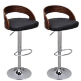 vidaXL Tabouret de bar 2 pcs et cadre en bois courbé Hauteur réglable