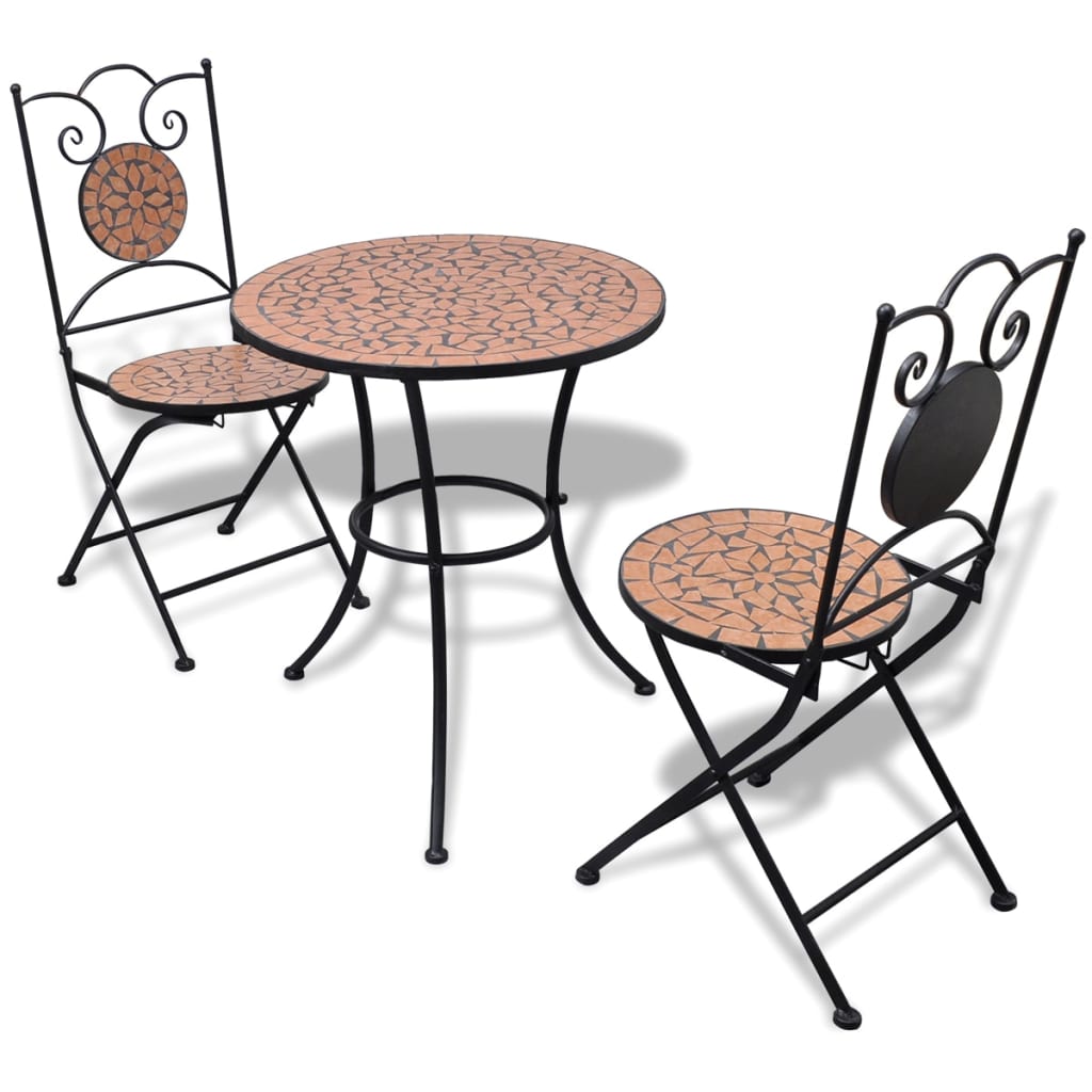 vidaXL 3-tlg. Bistro-Set Keramik Terrakotta