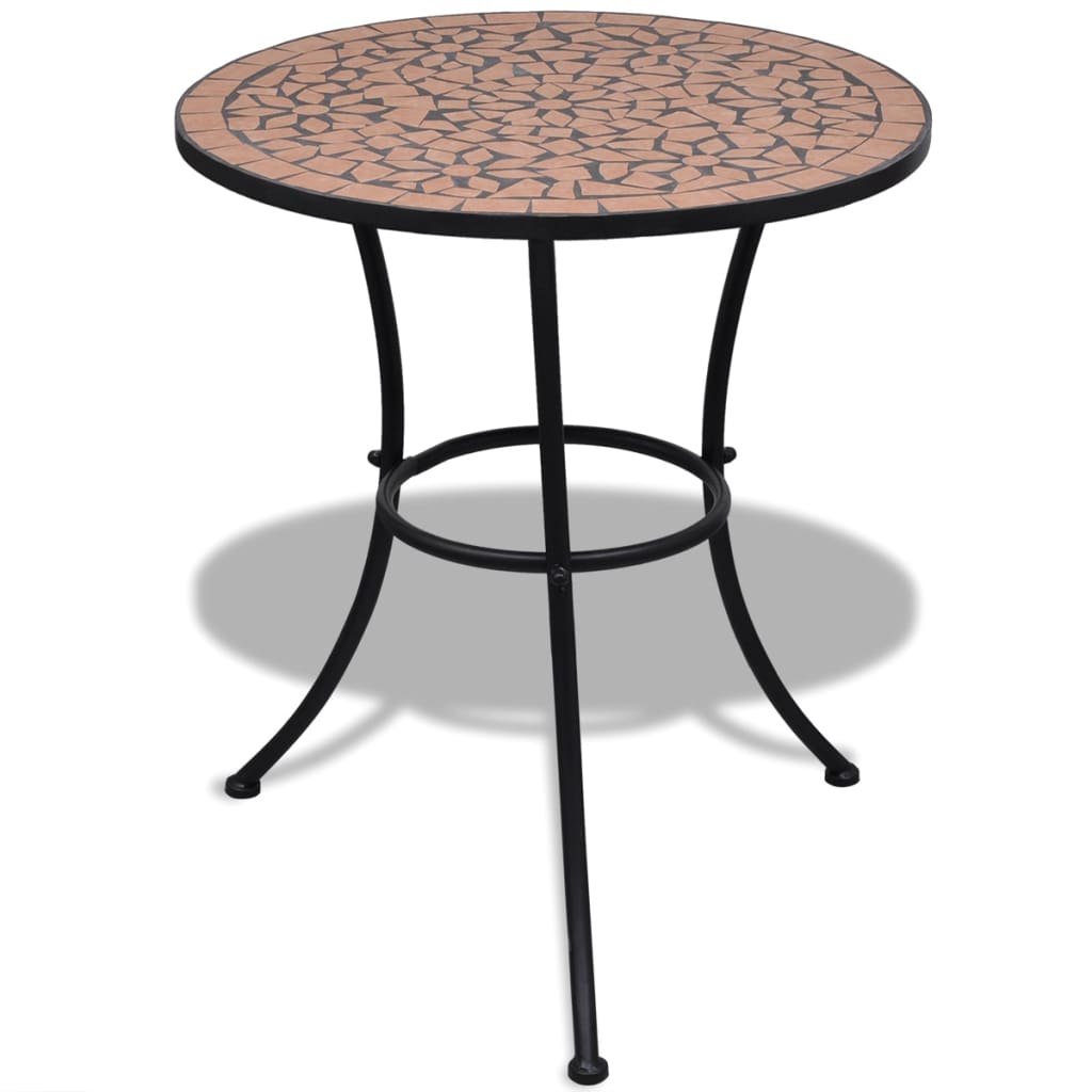 VidaXL - vidaXL Bistrotafel met 2 stoelen 60 cm mozaïek en terracotta