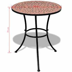 3dílný bistro set mozaikový keramický terakota - obrázek 11