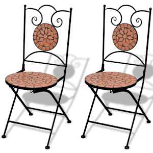 3dílný bistro set mozaikový keramický terakota - obrázek 6