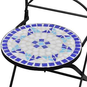 3dílný bistro set mozaikový keramický modro-bílý - obrázek 9