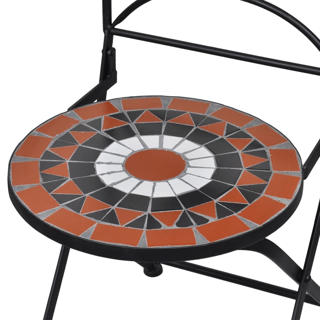 Zestaw mebli ogrodowych - stół + 2 krzesła, terakota/biały, 60x70cm