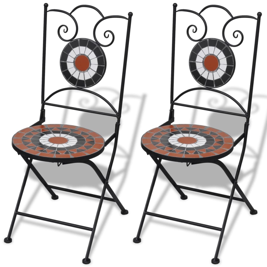 3 Piece Bistro Set Ceramic Tile Terracotta And White VidaXL 20 width=274
