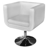 Adjustable White Artificial Leather Armchair