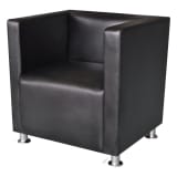 Black Artificial Leather Armchair