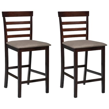 vidaXL Chaises de bar 2 pcs Marron Tissu | vidaXL Chaises de bar 2 pcs Marron Tissu |