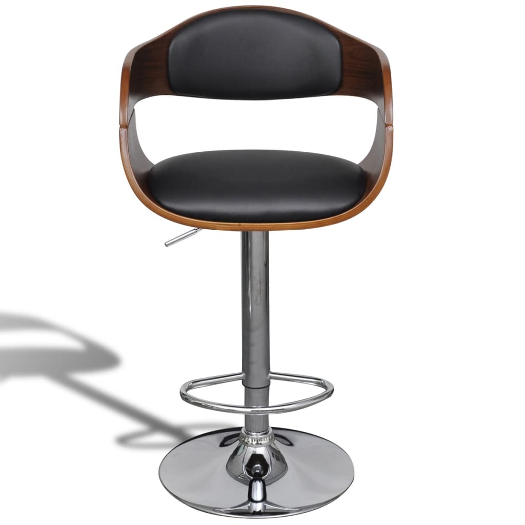 vidaXL Swivel Bar Stool Bent Wood and Faux Leather