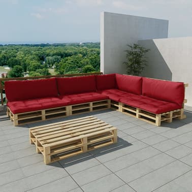 Verrassend vidaXL 15-delige Loungeset pallet wijnrood | vidaXL.nl BV-04