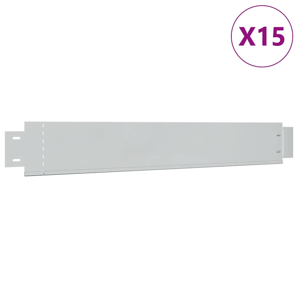 vidaXL Sada 15 ks ohebných travních lemů, pozinkovaná ocel 100 x 14 cm
