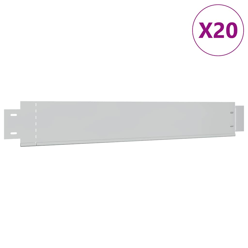 vidaXL Sada 20 ks ohebných travních lemů, pozinkovaná ocel 100 x 14 cm
