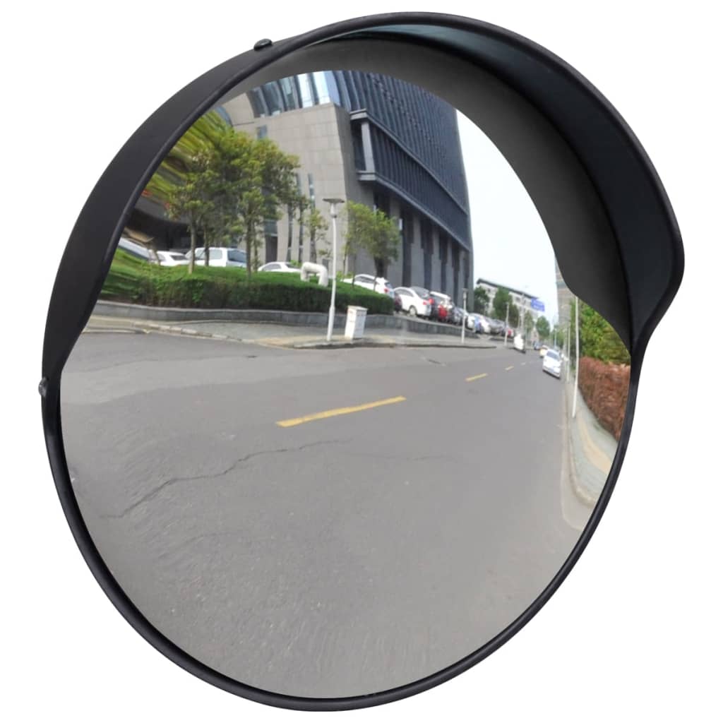 Oglindă de trafic convexă, negru, 30 cm, plastic PC, de exterior