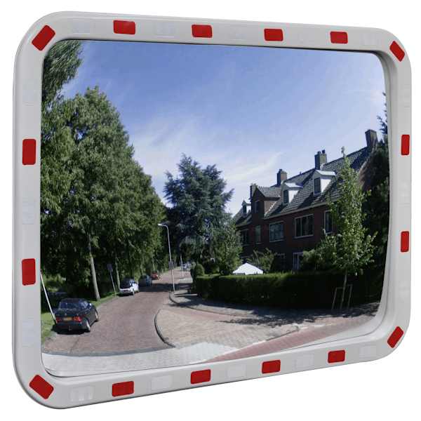 Kumer liikluspeegel, kandiline 60 x 80 cm helkuritega