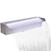Ristk&uuml;likukujuline basseini purskkaev LED-tuledega terasest 45 cm