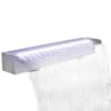 Ristk&uuml;likukujuline basseini purskkaev LED-tuledega terasest 60 cm