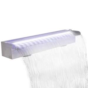 Pravokotna fontana za bazen LED slap nerjaveče jeklo 60 cm