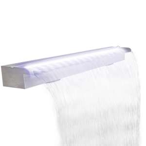 Lame d'eau rectangulaire &agrave; LED 120 cm en acier inoxydable pour piscine