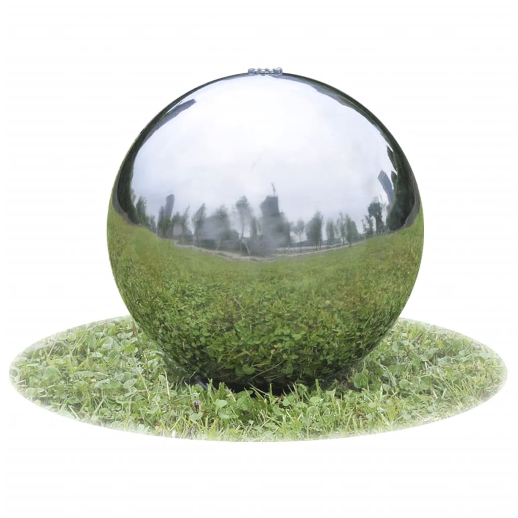 vidaXL Fântână sferică de grădină cu LED-uri, 20 cm, oțel inoxidabil vidaxl.ro