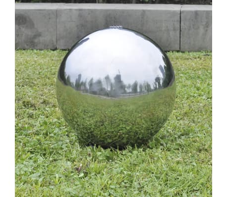 vidaXL Baseino fontanas-sfera su LED, nerūd. plienas, 30 cm