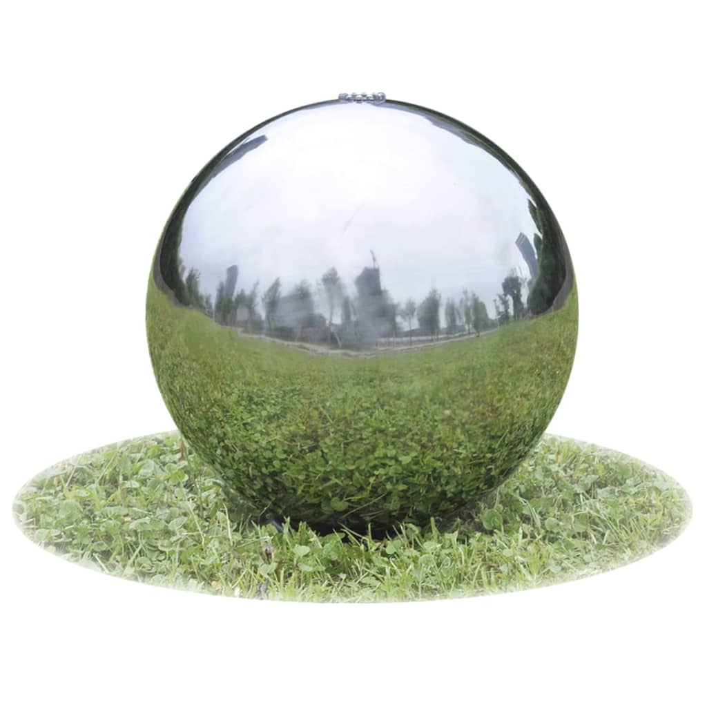 vidaXL Fântână sferică de grădină cu LED-uri, 30 cm, oțel inoxidabil vidaxl.ro