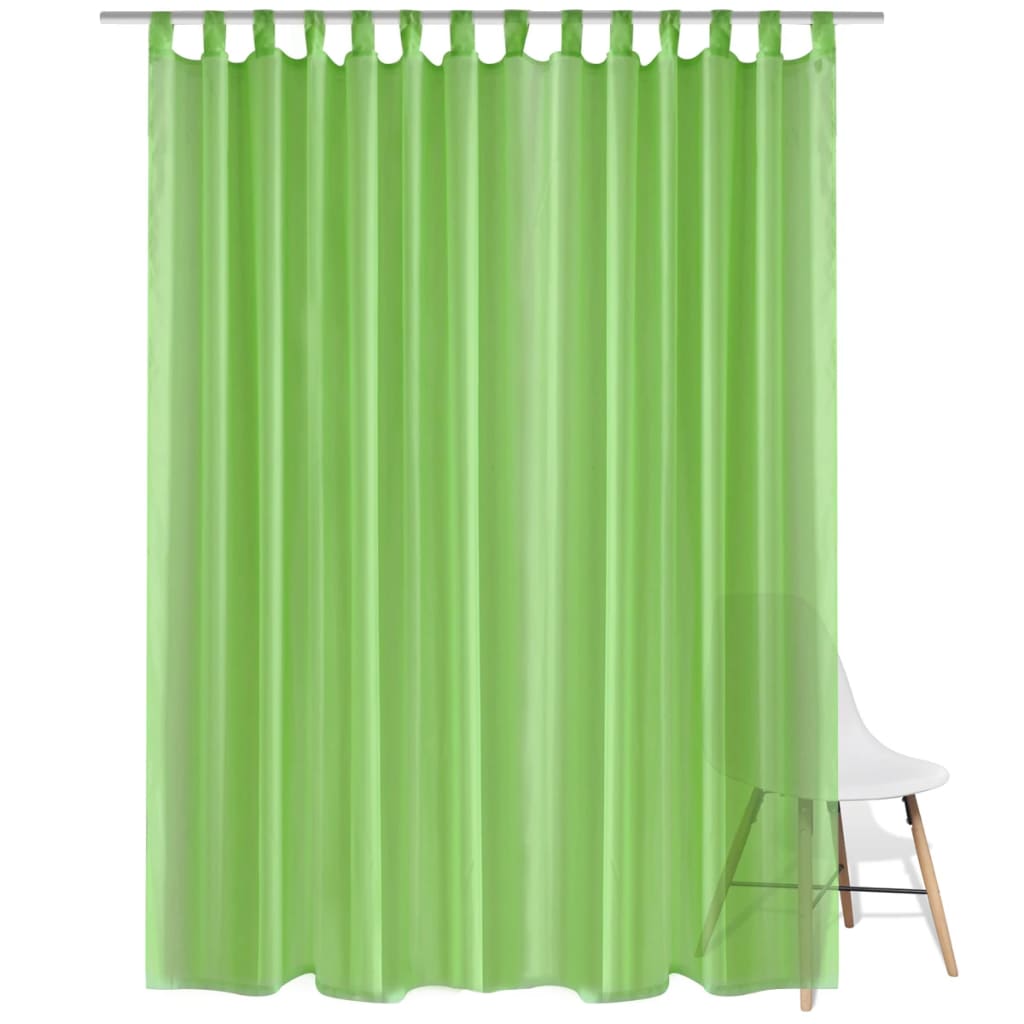 Conjunto de cortinas finas 290 x 225 cm verde