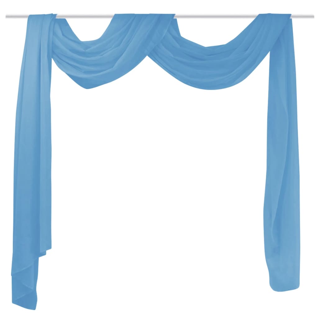 vidaXL Overgordijn doorschijnend voile 140 x 600 cm turqoise afbeelding