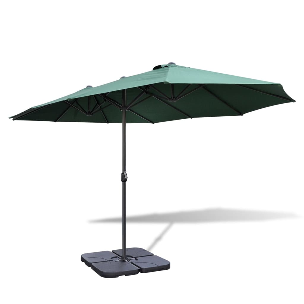 

vidaXL Parasol met draagbare voet 2,7x4,6 m aluminium groen